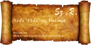 Szőllősy Roland névjegykártya